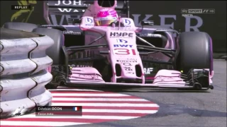 Esteban OCON crash | Formula 1 FP3 Monaco 2017