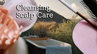ASMR/SUB 숲속 스파 클렌징, 두피 관리(시각팅글, 후시녹음) Cleaning Your Face & Scalp Care in Forest Spa (재업로드)