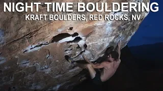 Night Bouldering at Kraft - Red Rocks, NV