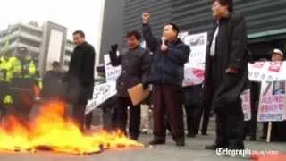 South Koreans protest North's nuclear test