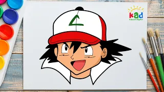 How to Draw Ash Ketchum in Real Time |Easy Drawing Tutorial Steps