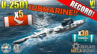 SUBMARINE U-2501 5 Kills & 177k Damage | World of Warships Gameplay 4k