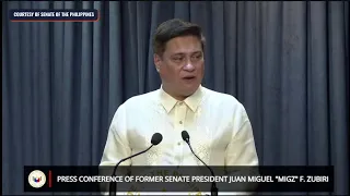 Senator Migz Zubiri holds presser after stepping down as Senate President