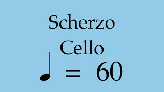 Suzuki Cello Book 3 | Scherzo | Piano Accompaniment | 60 BPM