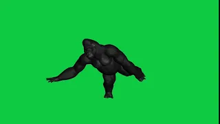 Gorilla dancing green screen long