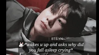 Bts reaction when you fall asleep while crying but they heard you