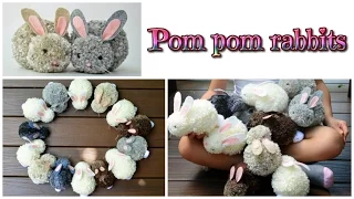 easy crafts: pom pom rabbits - stuffed bunnies DIY - Isa ❤️