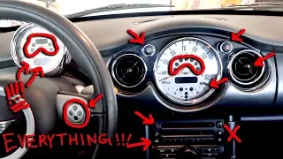 Mini Cooper Dashboard Lights, Buttons & Switches Explained R52 2007 Model