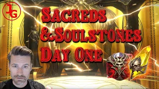 Huge Sacred and Soulstone opening Day 1! - Raid Shadow Legends #raidshadowlegends