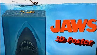 Jaws 3D Poster Unboxing and Review of the Movie Diorama from the 1975 Steven Spielberg Film