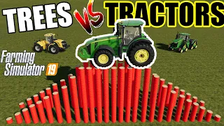 TRACTORS vs TREES !!! TREES PARKOUR on Farming Simulator 19