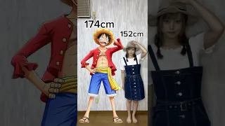 【比較】ワンピース　麦わらの一味と実写が並ぶとこうなる　#onepiece