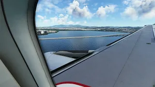 MSFS Wingview Fenix A320 Massive Turbulence Landing San Juan Puerto Rico (TJSJ) 08