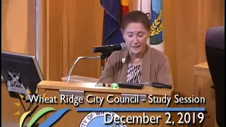 Wheat Ridge City Council Study Session 12-02-19