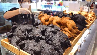 블랙치킨 Amazing Crispy Black Chicken, Sweet and Sour Chicken - Korean street food