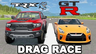 Dodge RAM TRX vs Nissan GT-R: DRAG RACE