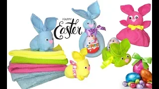 4 DIY: Поделки на Пасху: Пасхальный Кролик из салфетки/Заяц из полотенца/ МК к Пасхе/Easter Bunny