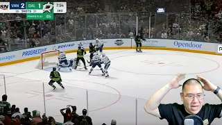 CRAZY Canucks and Stars sequence | Insane Saves | Reaction Video - What Were They Thinking?