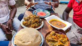Ogbono And Egusi Soup With A Mountain Of Eba - Best Nigeria Soup And Swallow Mukbang