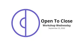 Workshop Wednesday - September 21, 2022