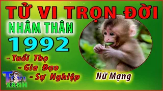 Tử vi Trọn đời 1992- Nhâm Thân- Nữ mạng: SỐ ĐA MANG- VỀ GIÀ HƯỞNG LỘC