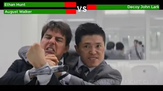 Bathroom Fight Scene | Tom Cruise & Henry Cavill | Mission: Impossible- Fallout | With Health Bar