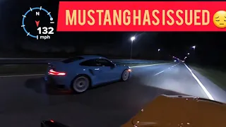 Porsche 911turbo s vs mustang gt 350 with steroids (insane battle)🥵