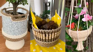 3 Amazing Recycling Ideas From One Plastic Jar / Jute Rope Crafts/ ٣ أعمال يدويه من الخيش