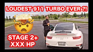 CRAZIEST PORSCHE 911 !! STAGE 2+ TUNE WITH CUSTOM EXHAUST ... BIG FLAMES AND LOUD POPS !!