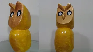 owl flower vase making by plastic bottle