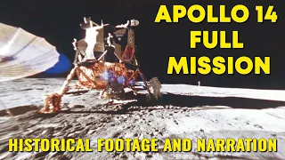 Apollo 14 Full Mission - Historical Narration and Footage, Onboard Audio, AI upscale, NASA, Moon