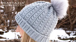 How to CROCHET STAR STITCH HAT - Easy Winter Hat by Naztazia