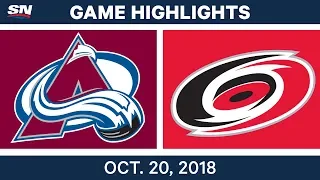 NHL Highlights | Avalanche vs. Hurricanes - Oct.20, 2018