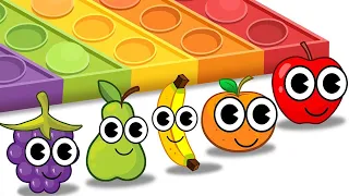 Pop It Dancing Fruits Finger Family  | Learn Colors For Kids | Educational Videos For Toddlers