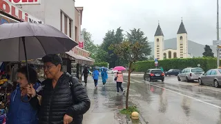 Midday Tour Streets of Medjugorje in Heavy Rain | May 15, 2023