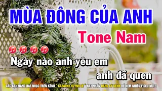 Karaoke Mùa Đông Của Anh - Tone Nam F# | Nhạc Sống Huỳnh Lê