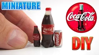 DIY Miniature Coca Cola bottle | DollHouse food, accessories and Toys for Barbie.