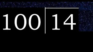 Dividir 14 entre 100 division inexacta con resultado decimal de 2 numeros con procedimiento