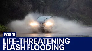 Los Angeles under flash flood warning as atmospheric river pummels SoCal