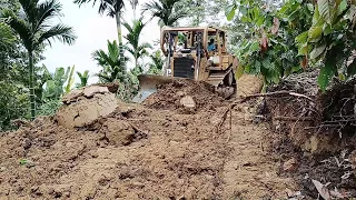 Caterpillar D6R XL Bulldozer Working on Plantation Road Construction and Widening