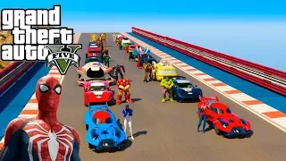 CARROS Hot Wheels com Super Heróis na Super Rampa GTA V Mods