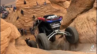Going backwards up the Chute at Sand Hollow, Utah in the Polaris RZR Turbo S