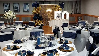 SET-UP with me ,50th birthday party,  #navy and Gold