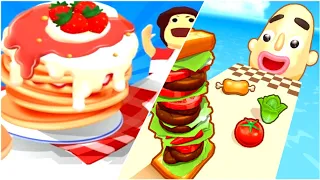 Satisfying Mobile Games - Sandwich Runner, Help Me Tricky Puzzle, Long Neck Run vs Pancake Run