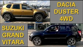 SLIP TEST - OFF ROAD SUV - Dacia Duster 4WD vs Suzuki Grand Vitara - @4x4.tests.on.rollers