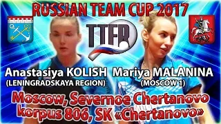 БИТВА КРАСАВИЦ! RUSSIAN CUP-2017 MALANINA - KOLISH #tabletennis #настольныйтеннис