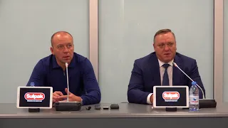Пресс-конференции президента клуба "Барыс" Б.А. Иванищева и главного тренера А.В. Скабелки.