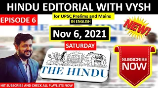 The Hindu Editorial | Hindu EDITORIAL in English | 6th November 2021 | By Vysh Sir | BEST EDITORIAL