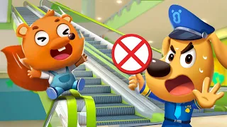 Escalator Safety | Police Cartoon | + More Sheriff Labrador Cartoons | Cartoon for Kids | BabyBus