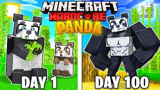 I Survived 100 Days as a PANDA in HARDCORE Minecraft!